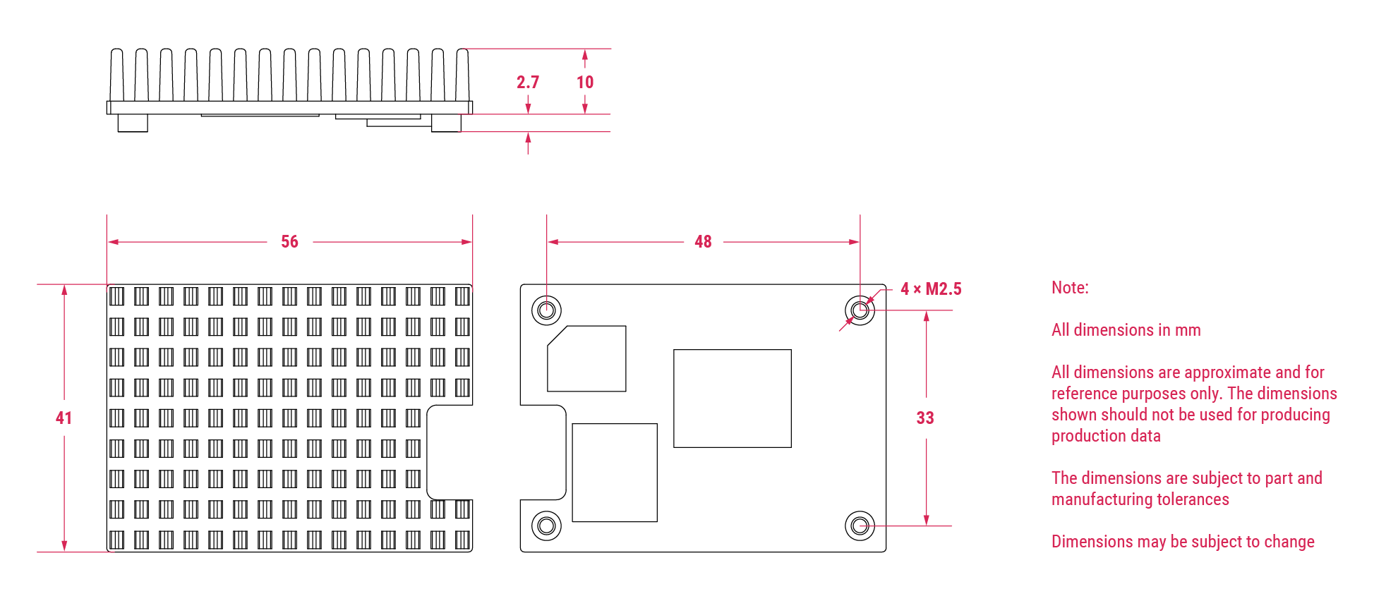 CM5 散热器物理规格